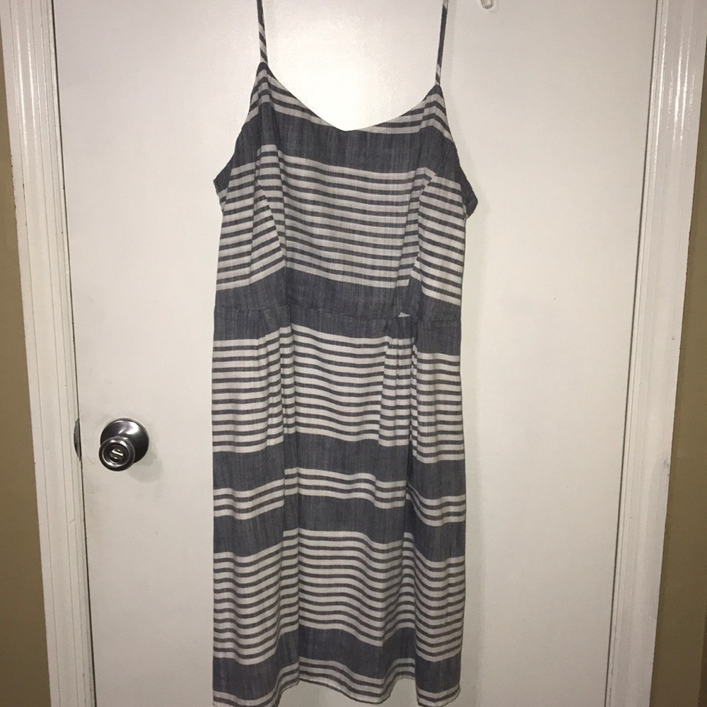 Blue and white stripped dress